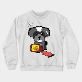 Funny Schnauzer Spills a jar of BBQ Sauce Crewneck Sweatshirt